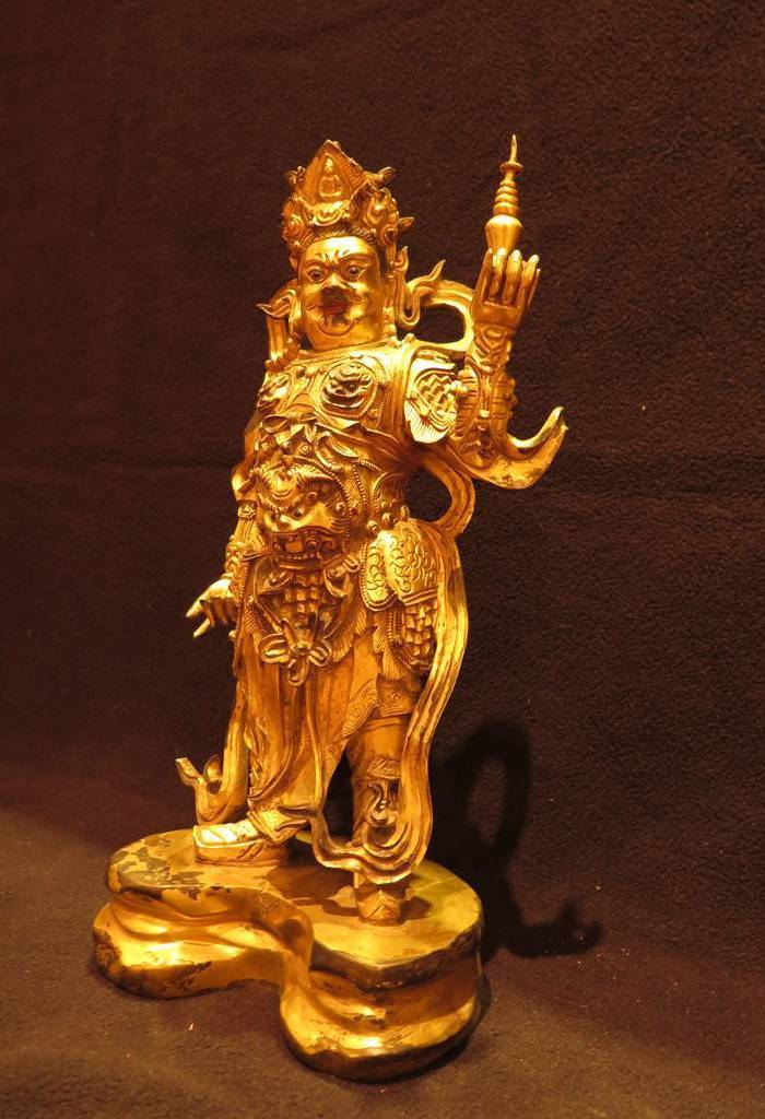 铜鎏金托塔天王像