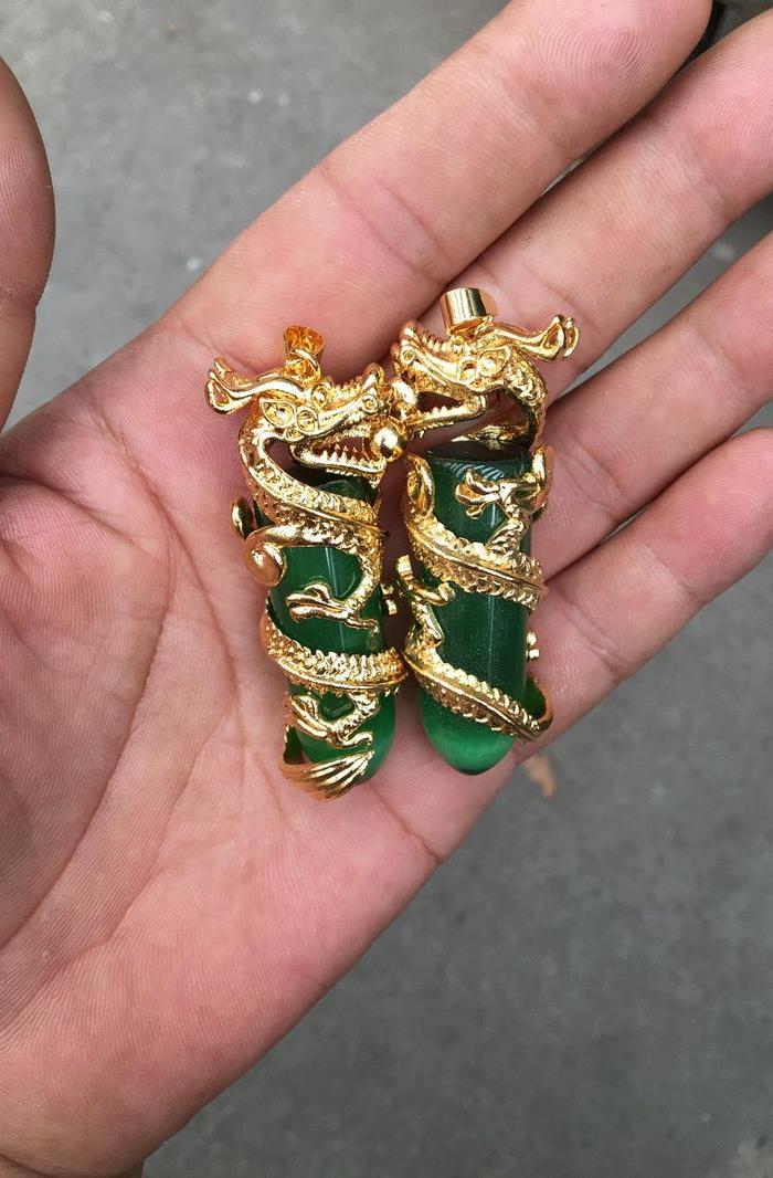 翡翠包金挂件