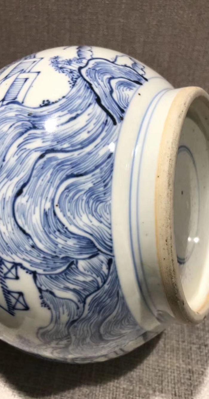 价格_清中期青花铁线描蒜头瓶,图片_来自藏友天惠_瓷器_地摊交易_华夏
