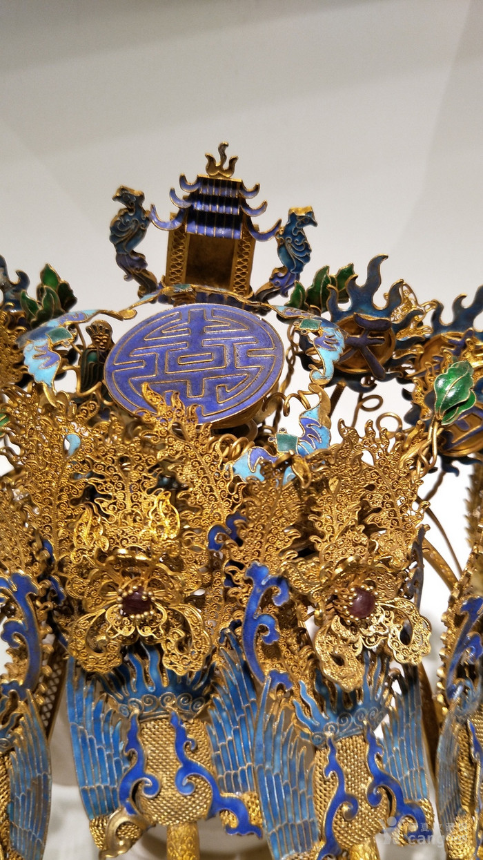 金器清代银鎏金凤冠奉天诰命