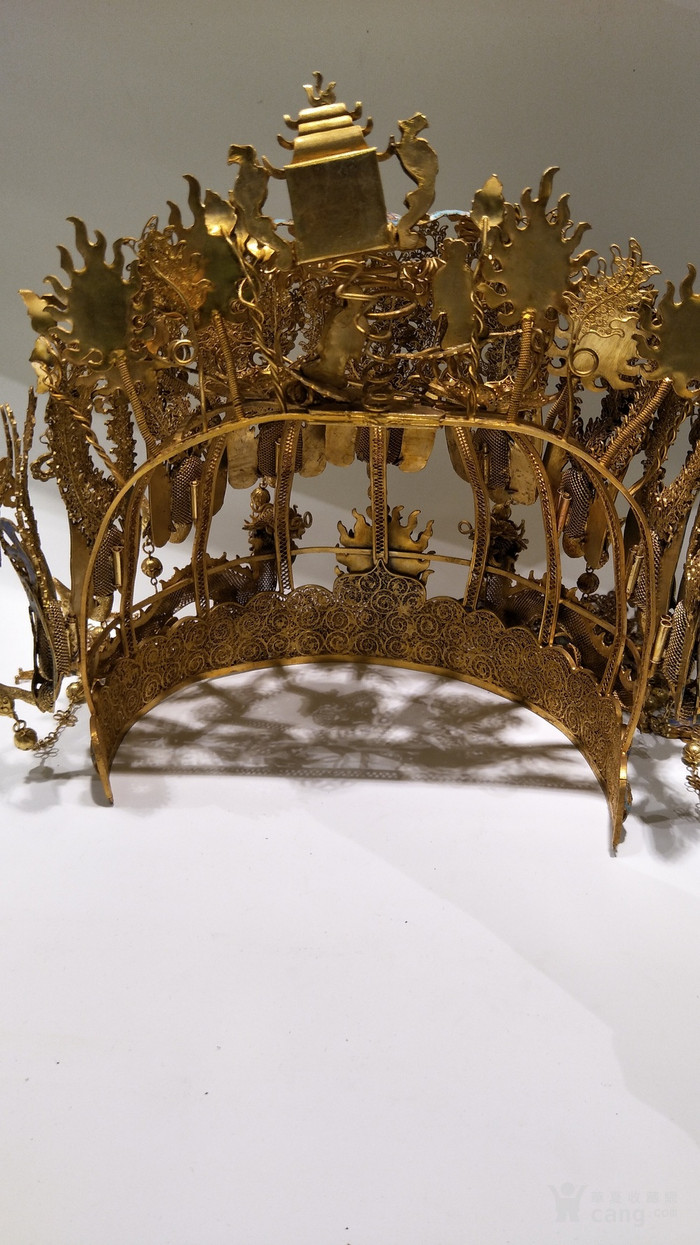 金器清代银鎏金凤冠奉天诰命