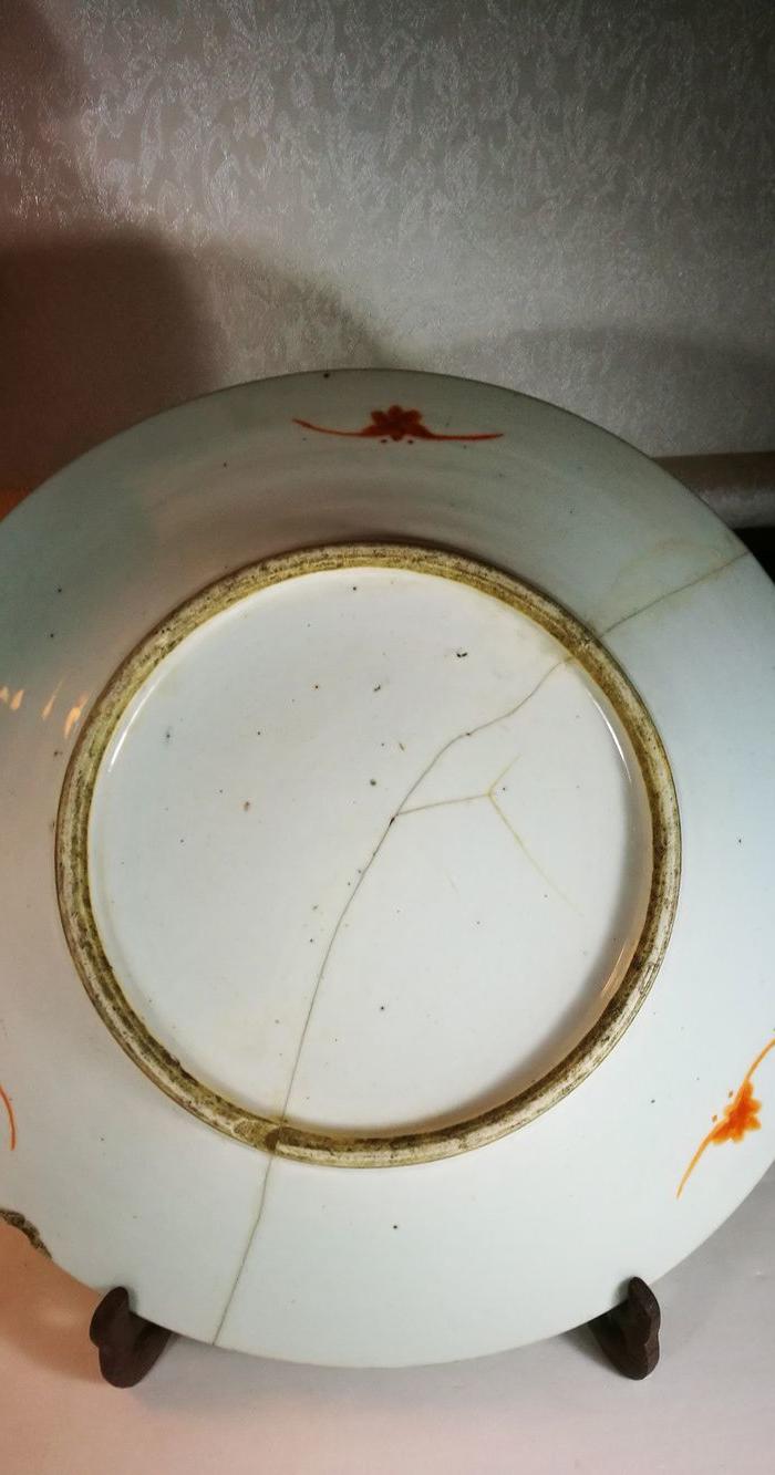 晚清御窑画师张子英作 富贵白头 浅绛彩大盘
