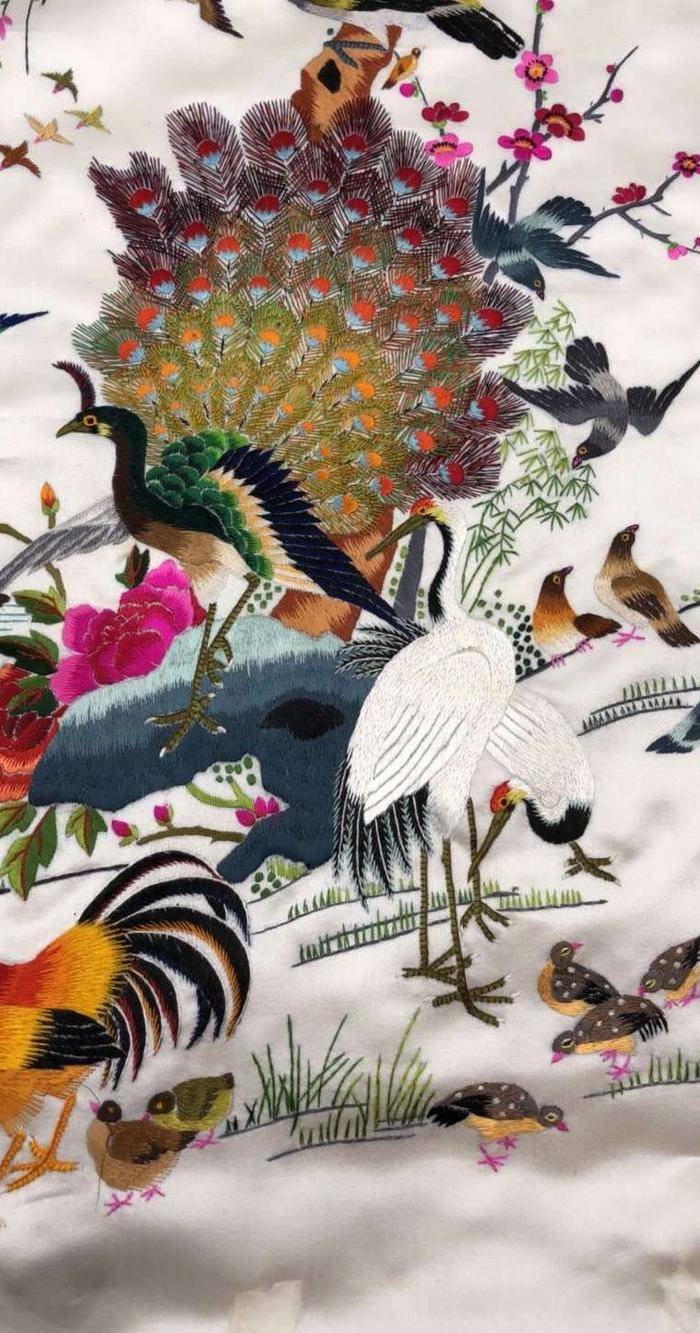 百鸟朝凤绣片,x 好品,绣工精美