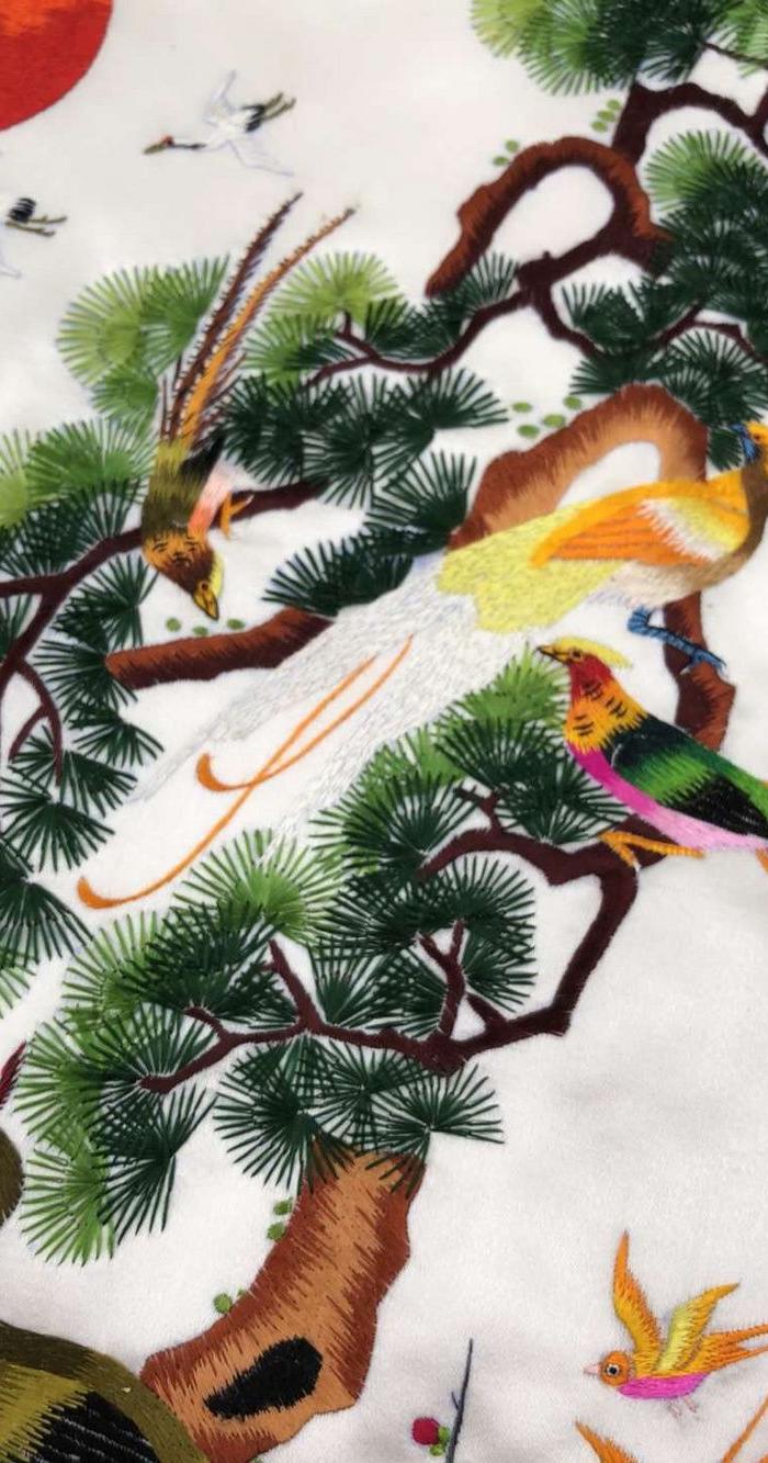 百鸟朝凤绣片,x 好品,绣工精美