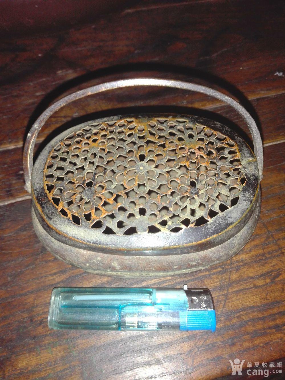 清代紫铜暖手炉
