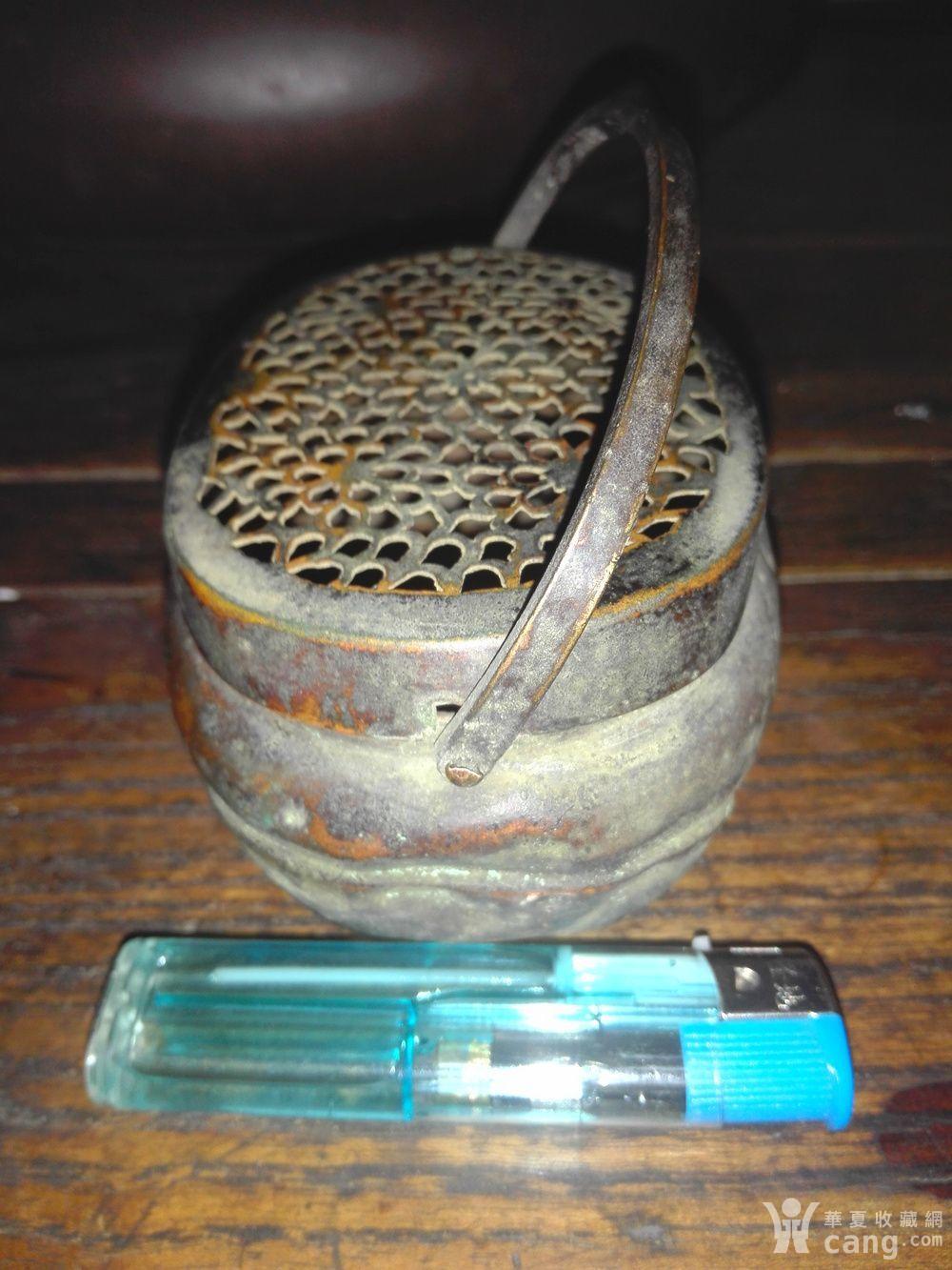 清代紫铜暖手炉