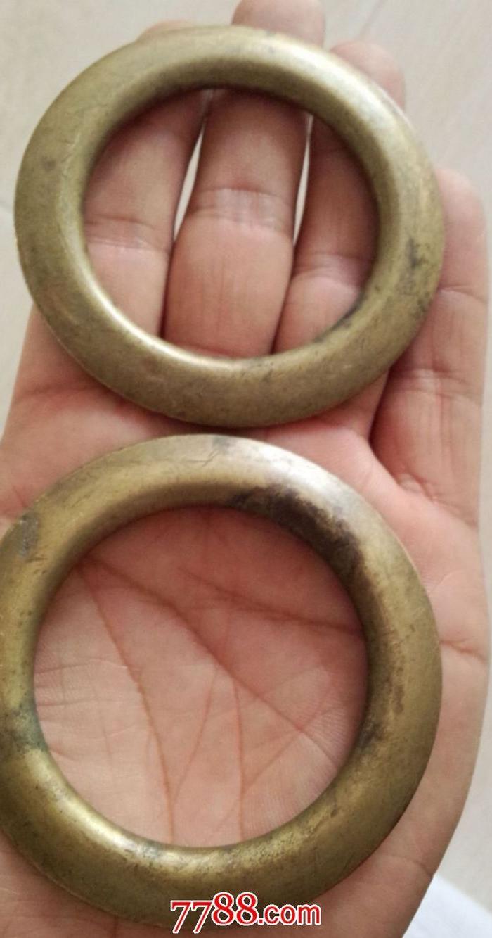 清代好品扁形铜环两对同售
