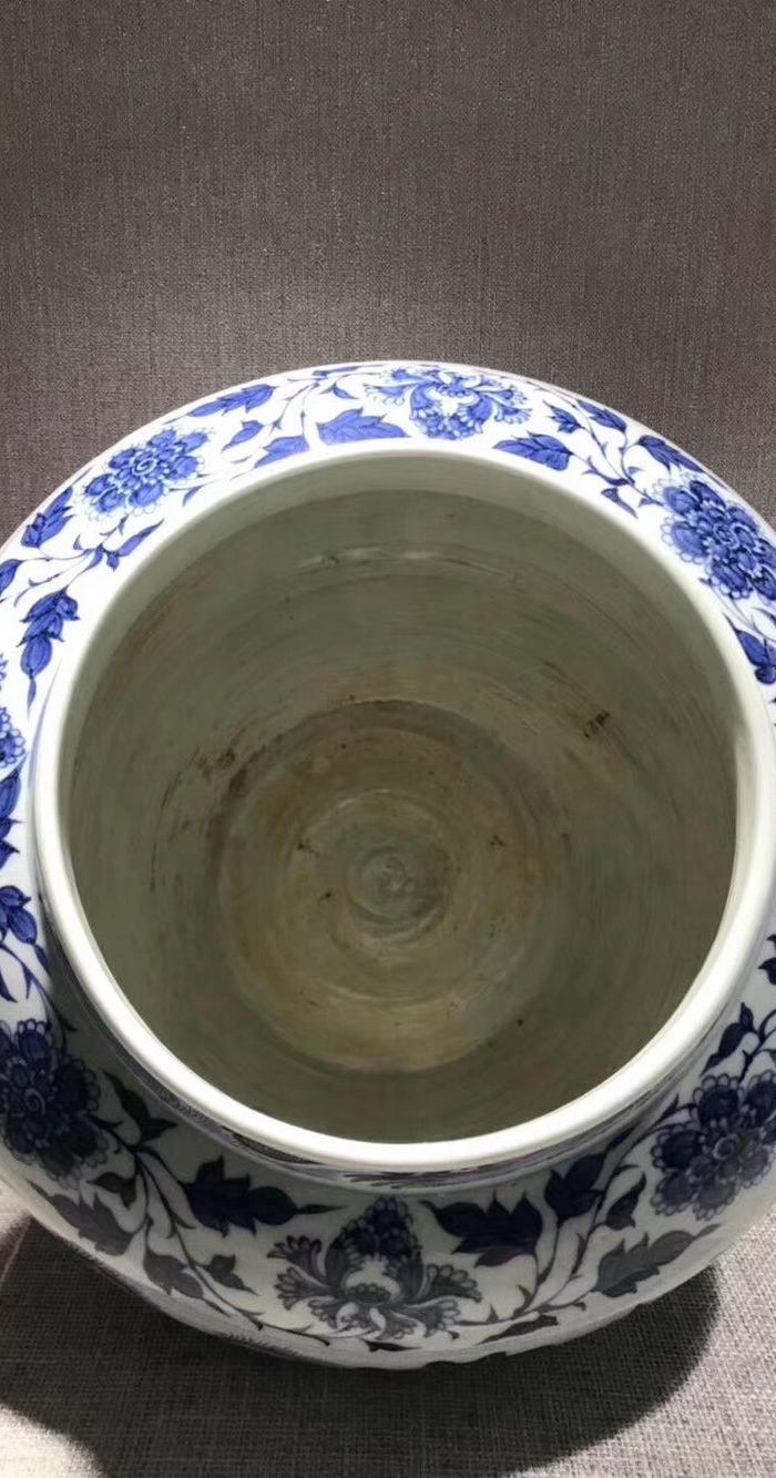 元青花鱼藻纹罐,东西开门