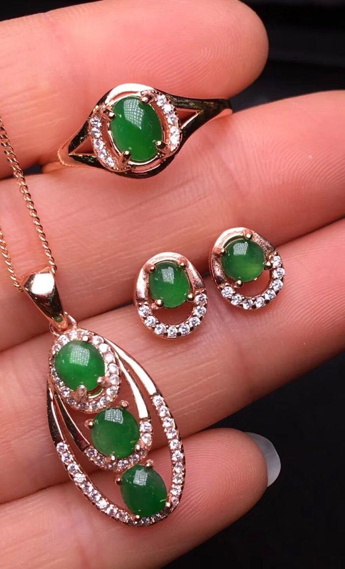 银镶翡翠三件套1199一套