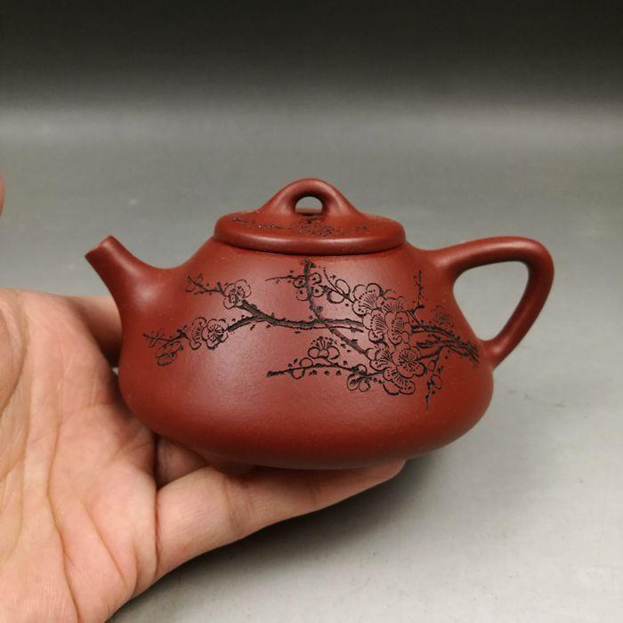 朱泥梅花石瓢紫砂壶