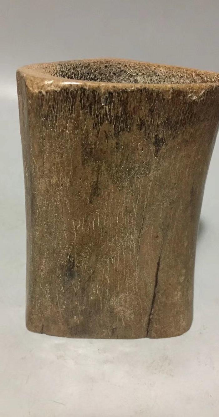 象骨化石随形笔筒