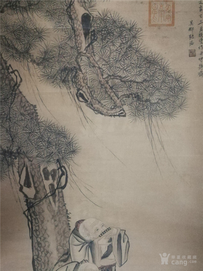 元代画家张渥人物作品立轴
