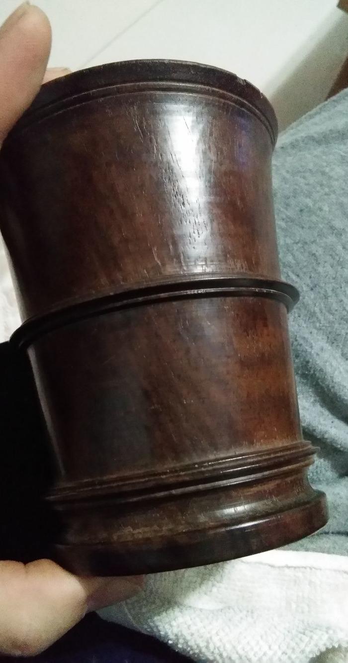 清代黄花梨笔筒 包老