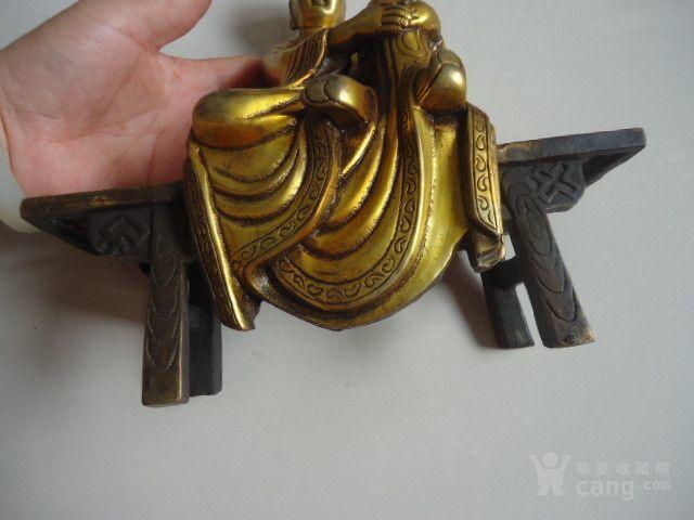 民国时期铜鎏金板凳佛