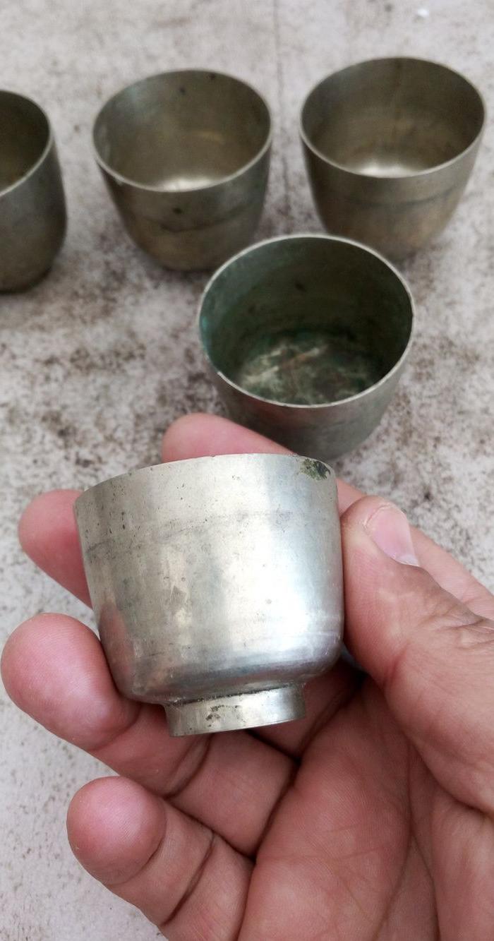 清代白铜酒杯5只