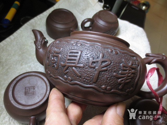 6号江建祥紫砂壶一套20x11cm