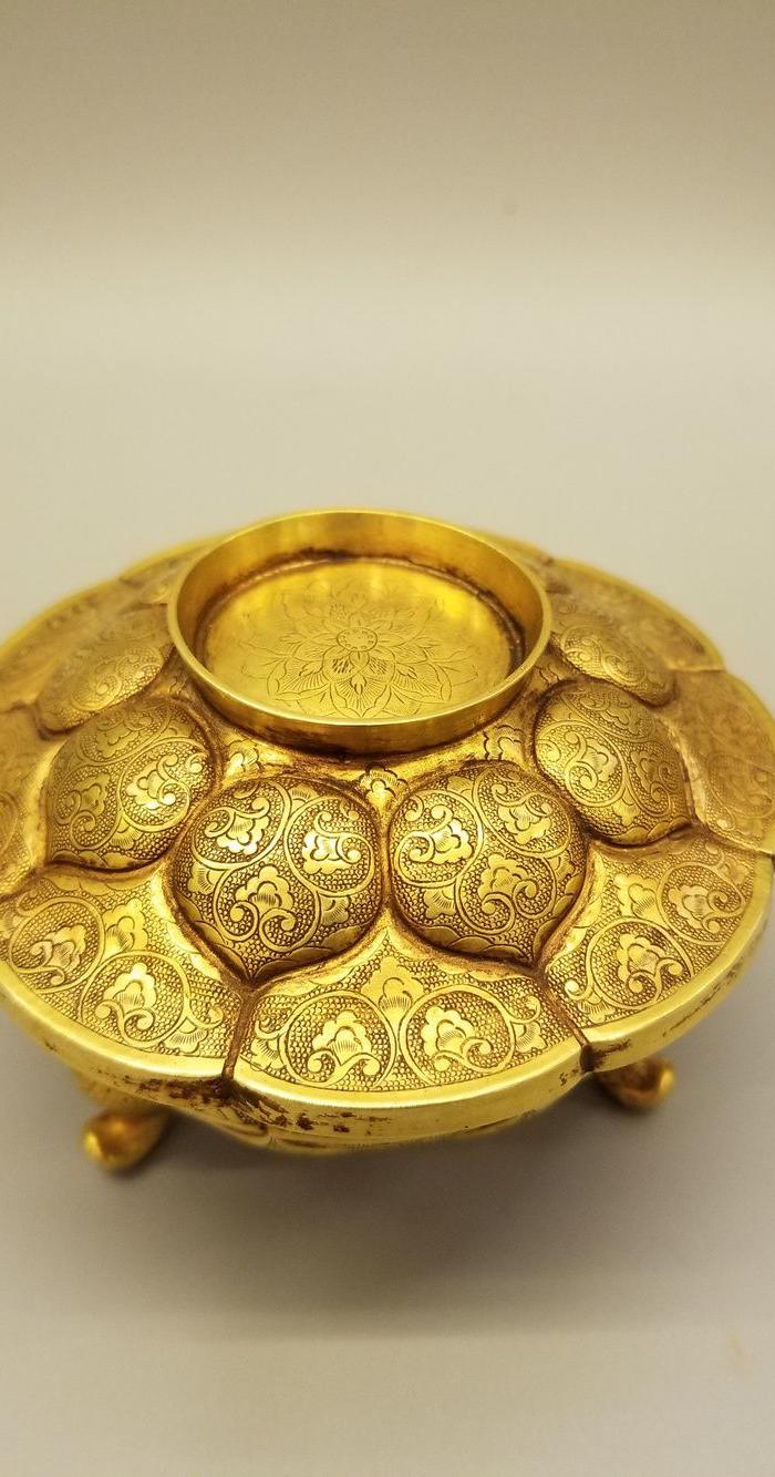 金器*纯金盖碗古代食用器皿