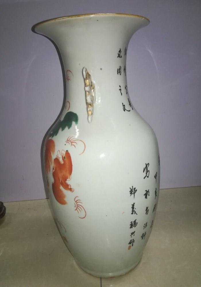 民国狮子大花瓶