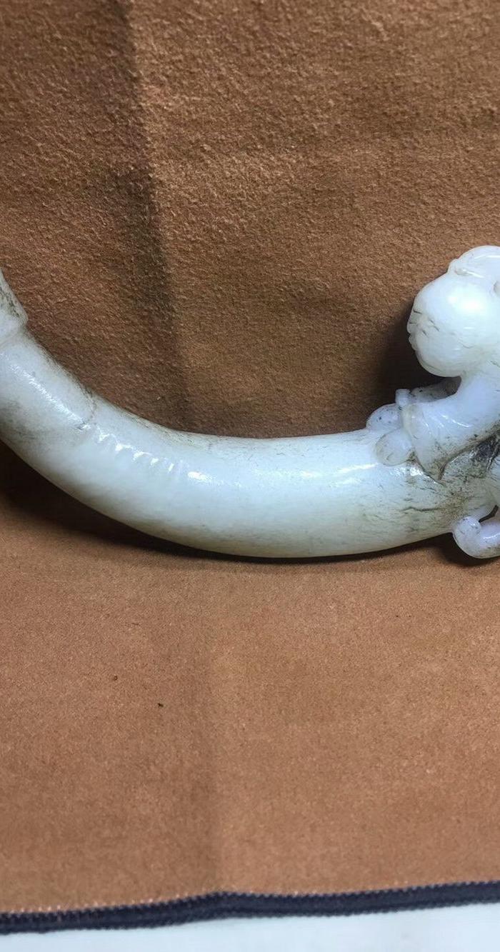 和田玉阳具手把件