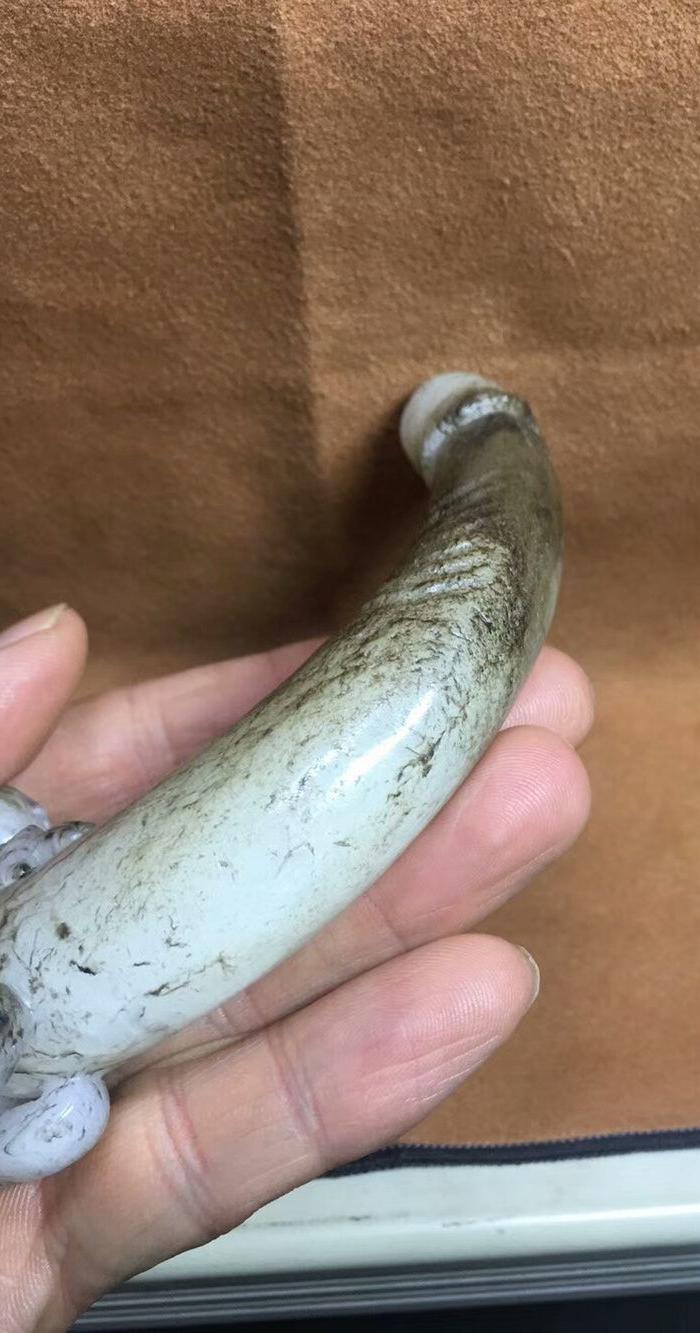 和田玉阳具手把件