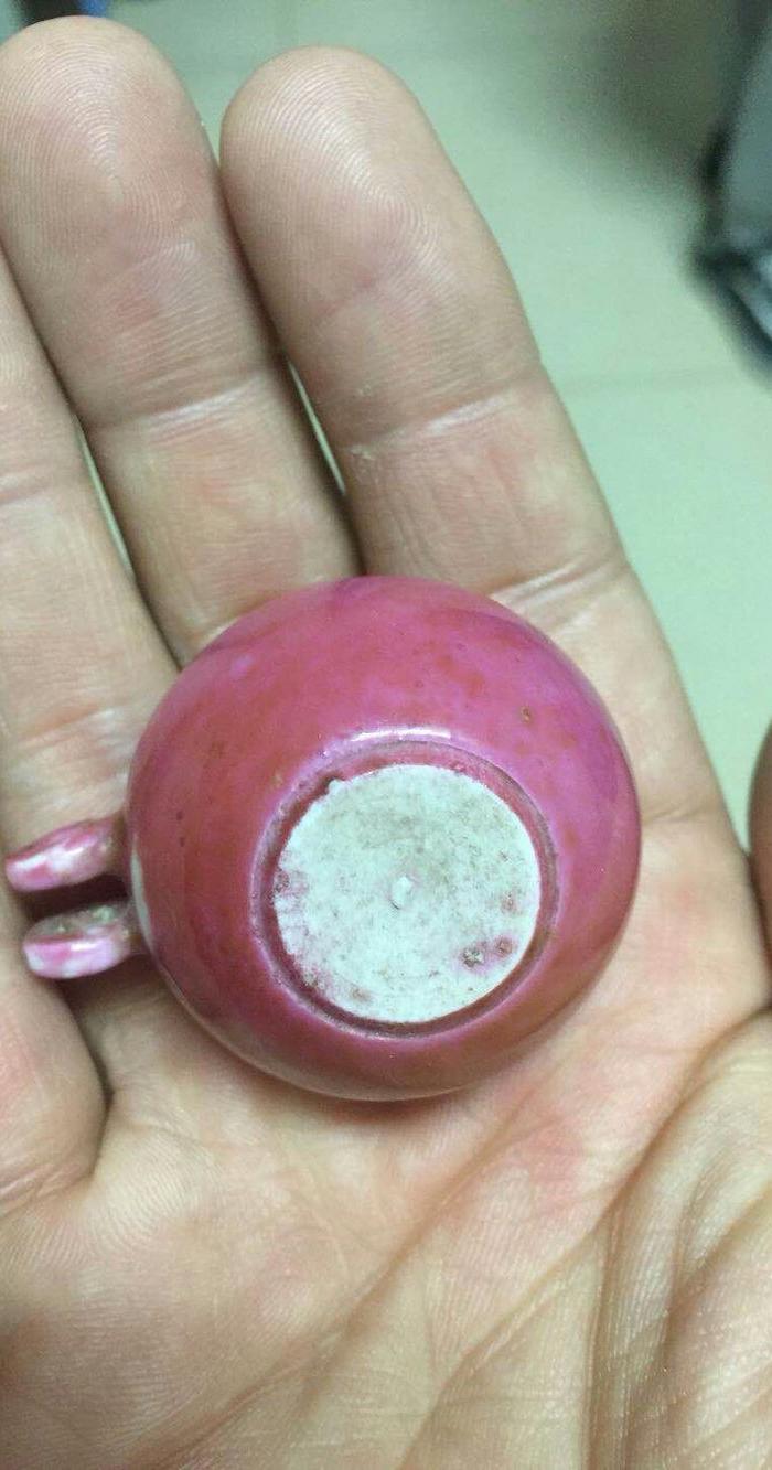 清晚期胭脂红鸟食罐