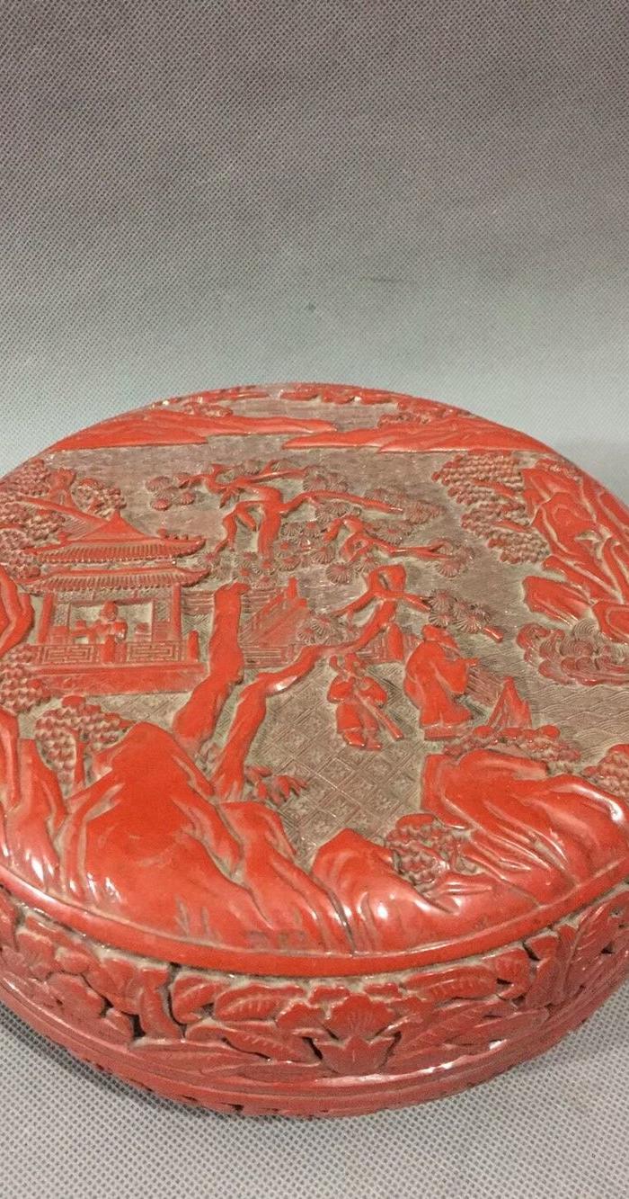红漆器食盒摆件