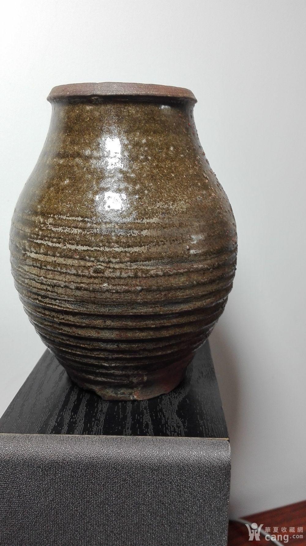 邛崃窑褐釉莲子罐