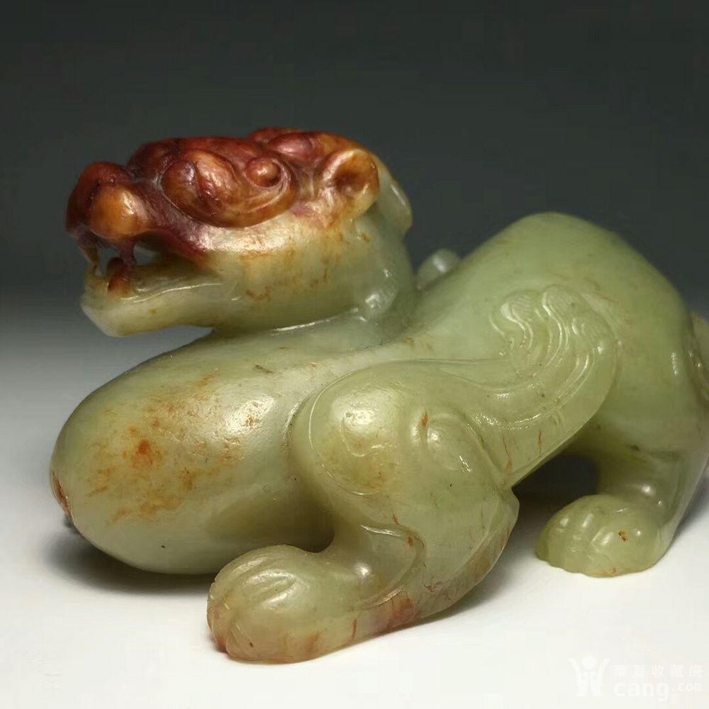 老和田玉战汉玉貔貅瑞兽手把件