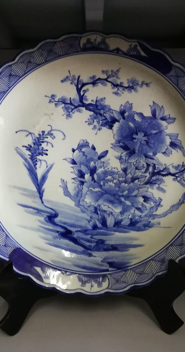 青花牡丹大盘子