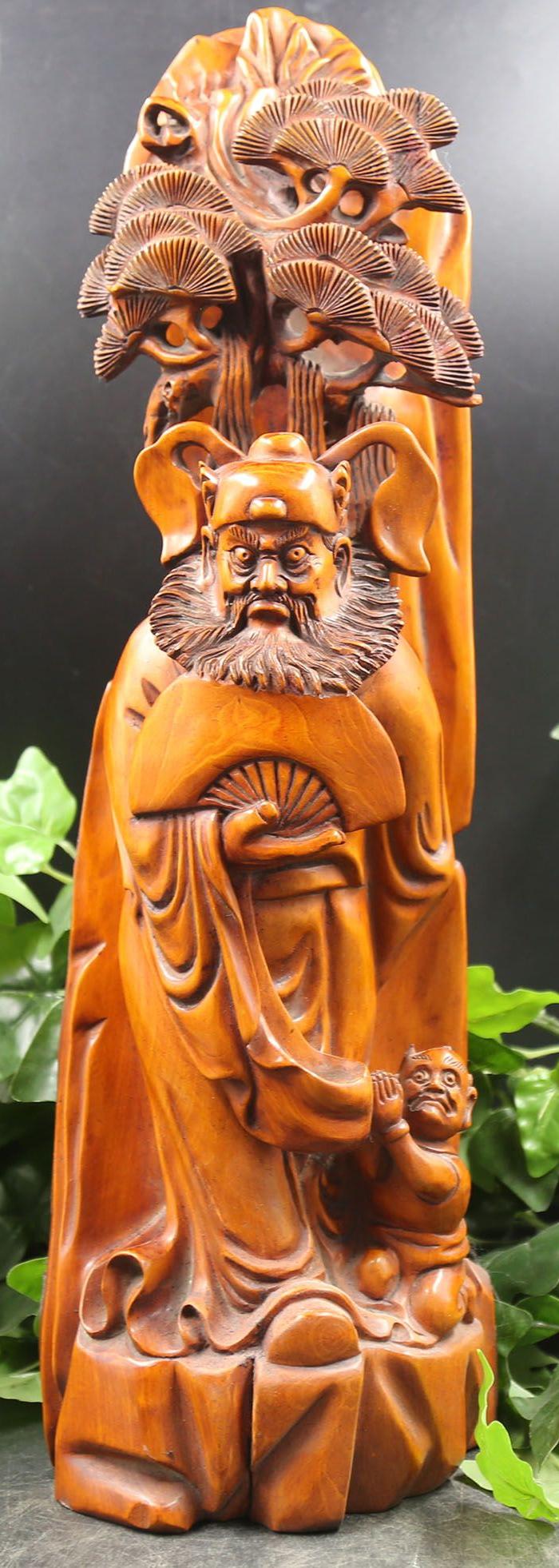 精品木艺 小叶黄杨木雕钟馗摆件 镇宅辟邪 特价包邮