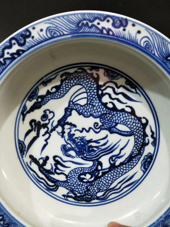 元代青花龙纹笔洗