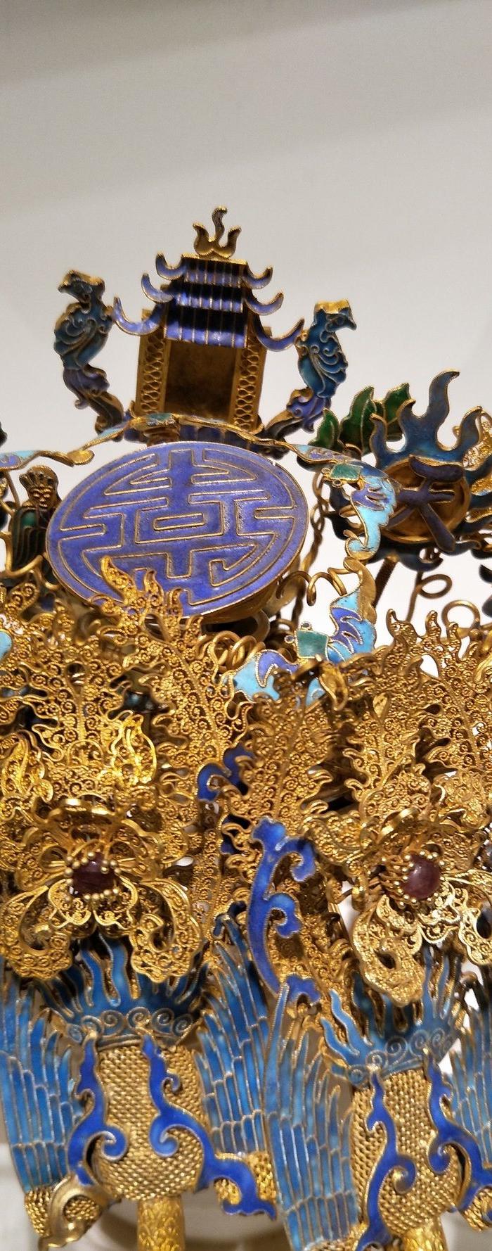 金器清代银鎏金凤冠奉天诰命