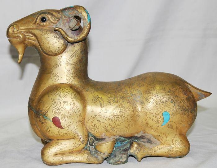 *全鎏金神羊大摆件