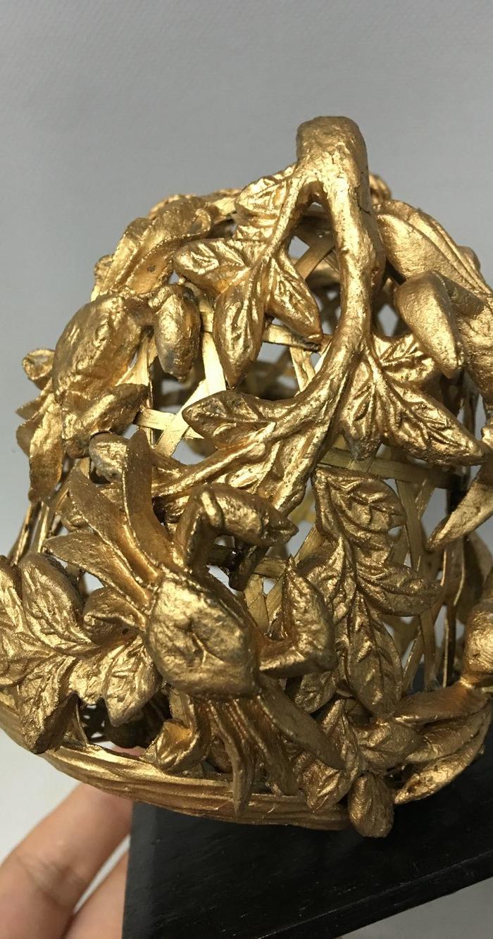 创汇时期金漆木雕蟹笼