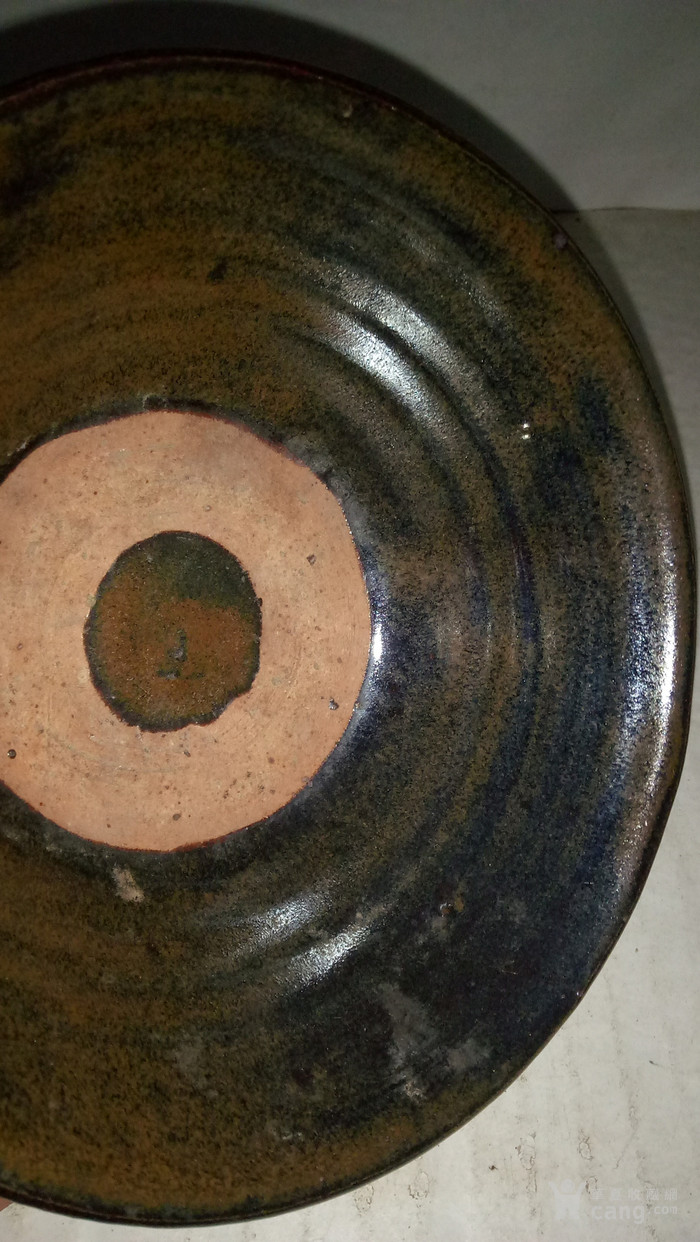 黑釉玉璧底油花盏