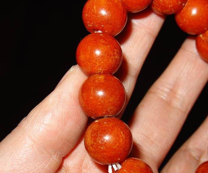 老蜜蜡 冰裂纹手串