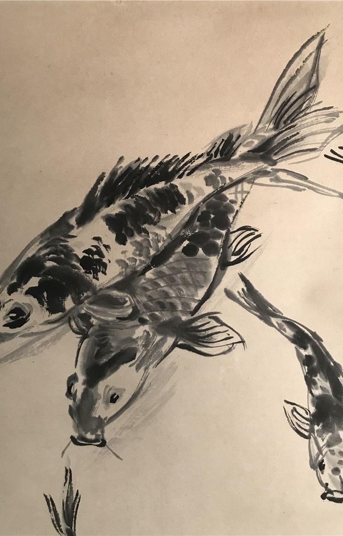 黄胄作品 鱼
