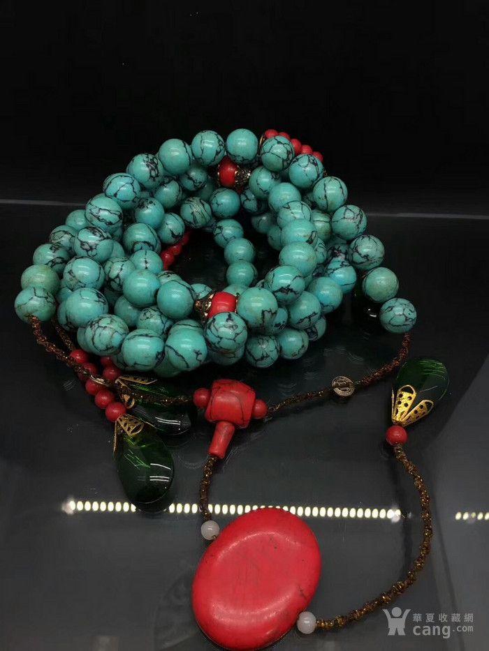 清代老绿松石朝珠