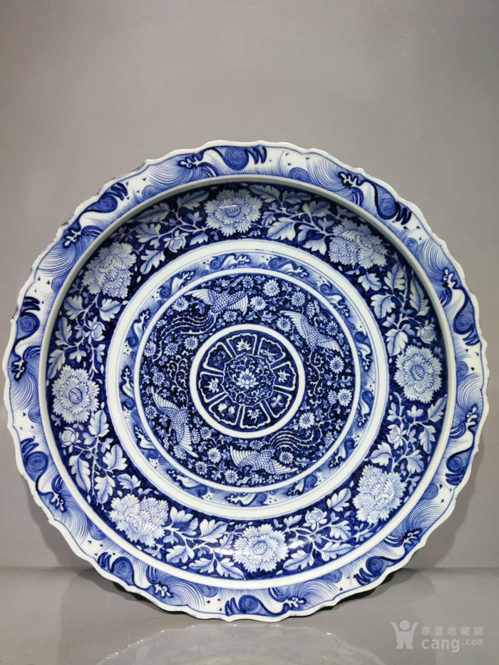 元青花四风纹花口盘