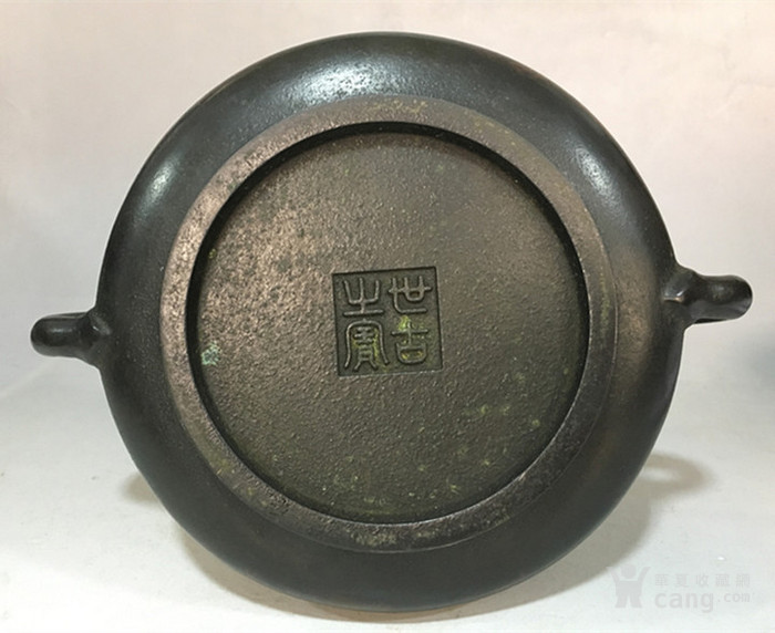 世古之宝老包浆纯铜双耳铜炉熏香炉铜香炉