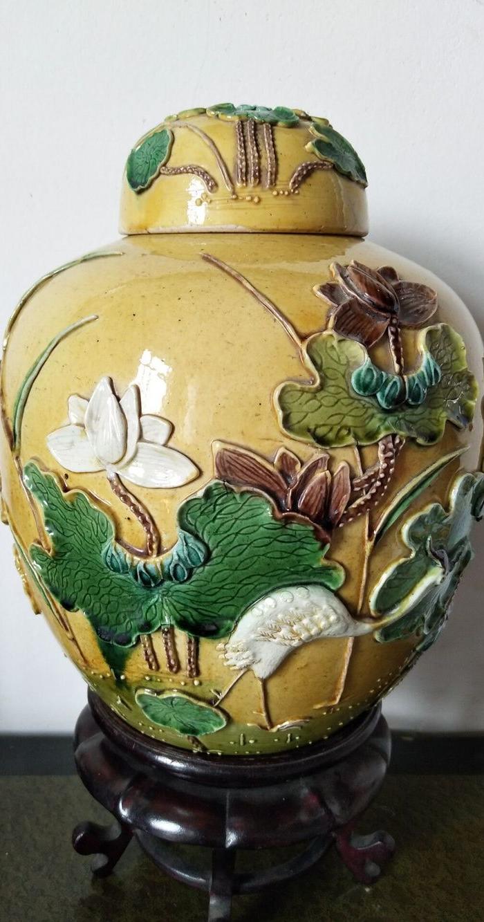 清晚期名家 王炳荣 大师 堆雕 精品大罐