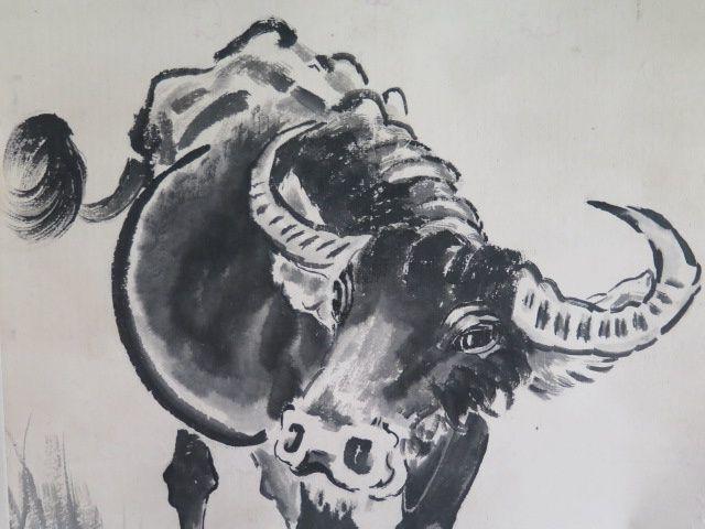 徐悲鸿柳荫牧牛图