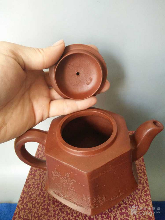 少见的名人顾景舟手绘老紫砂壶,带证书