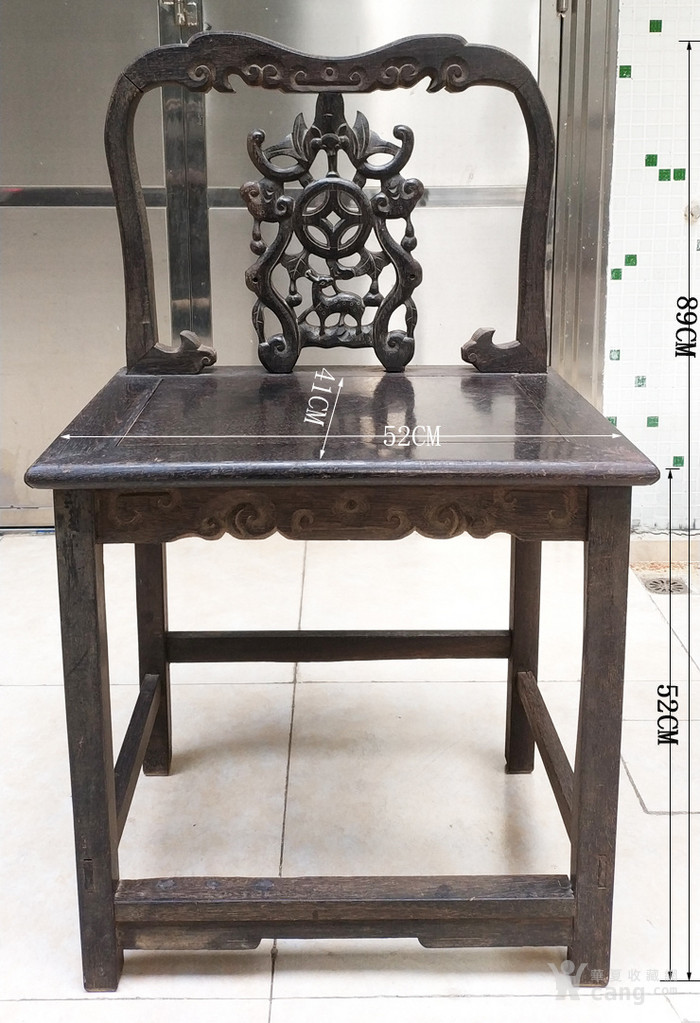 民國鐵梨木坤甸木靠背椅42