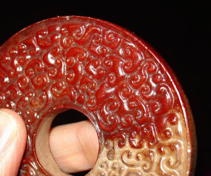 和田玉 血沁满工玉壁