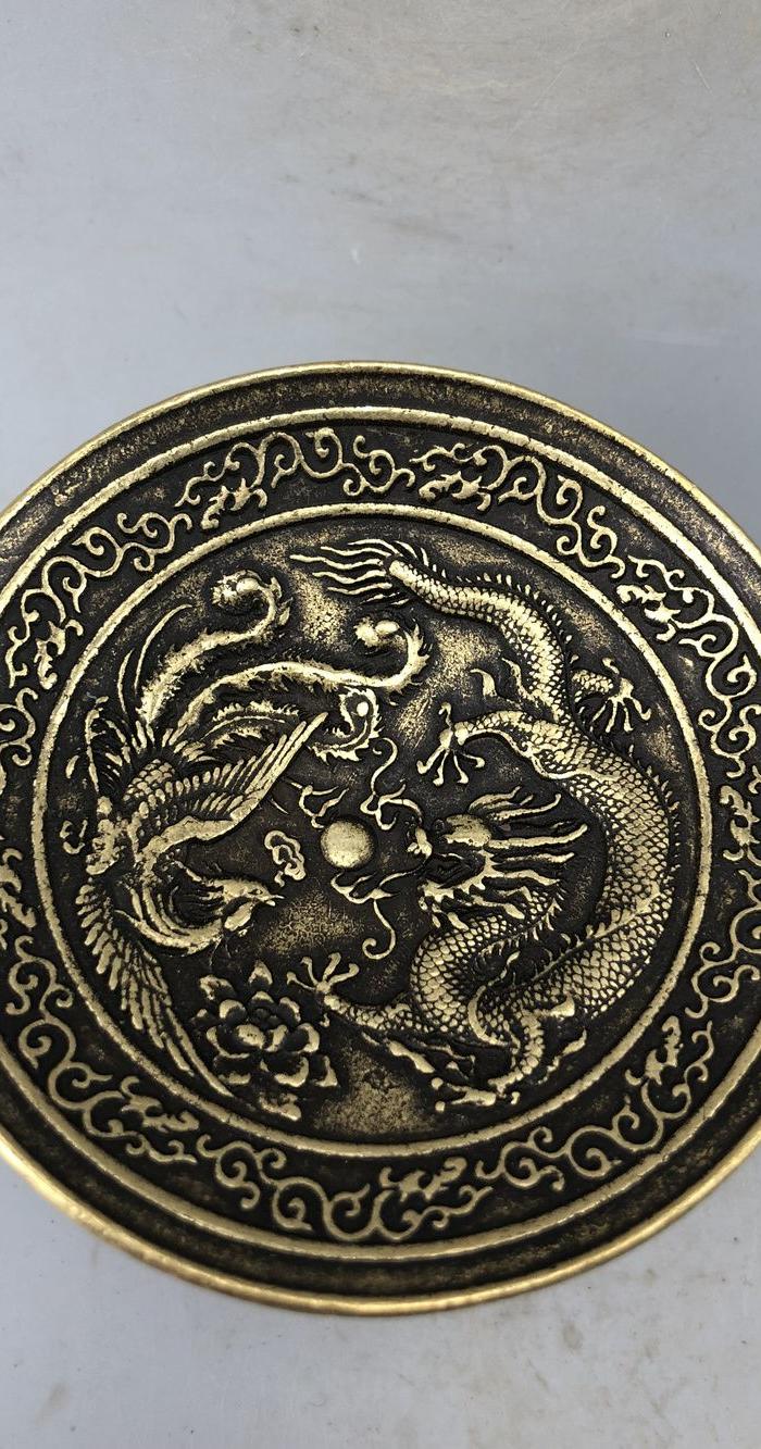 龙凤呈祥铜碗b2286