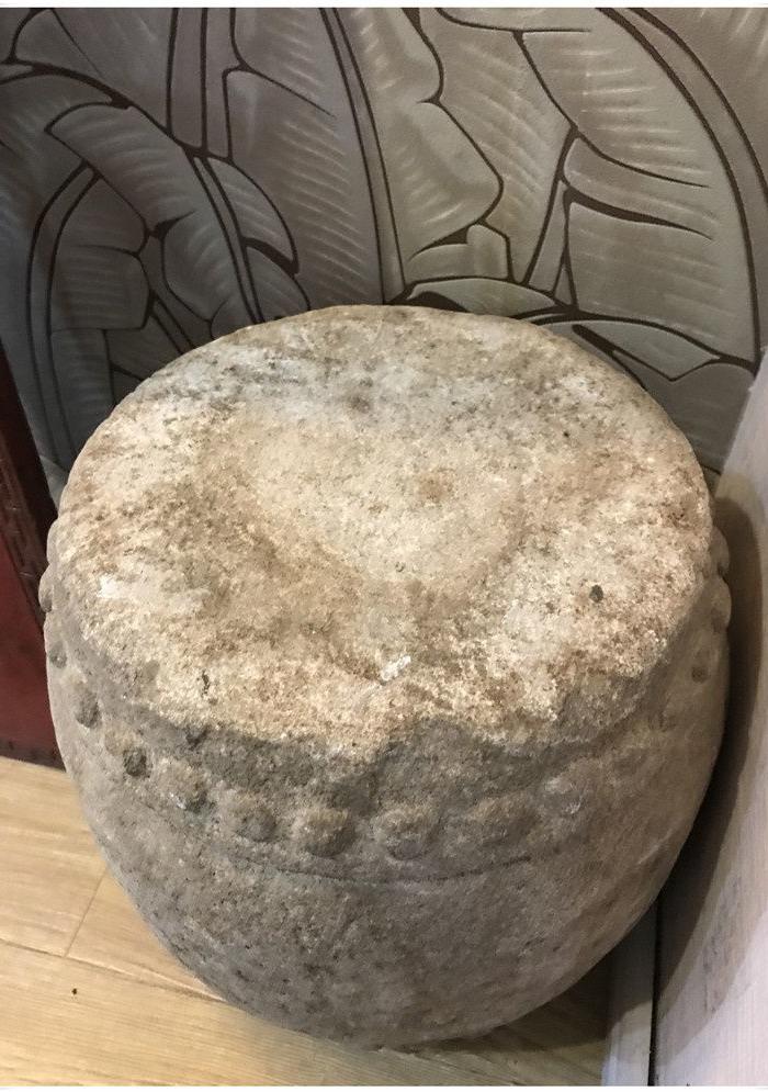 g 767清代老石雕 石墩一对 汉白玉