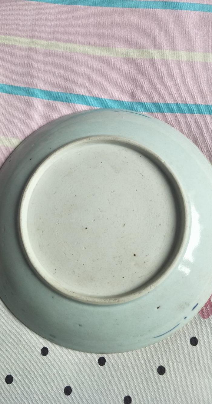 清中期青花加紫大盘