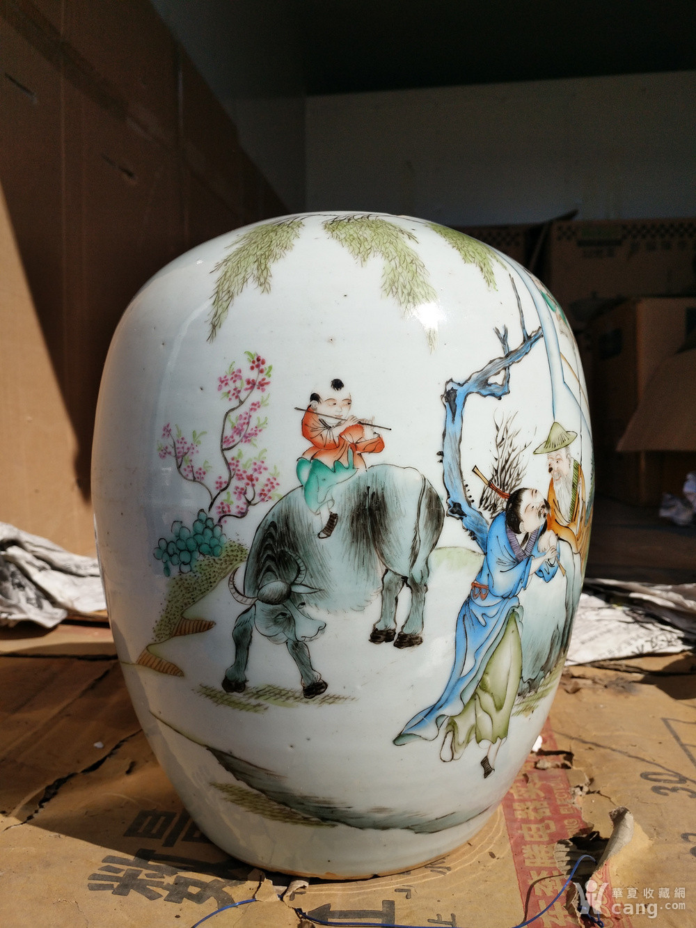 民国大名家程玉新画瓷罐一个