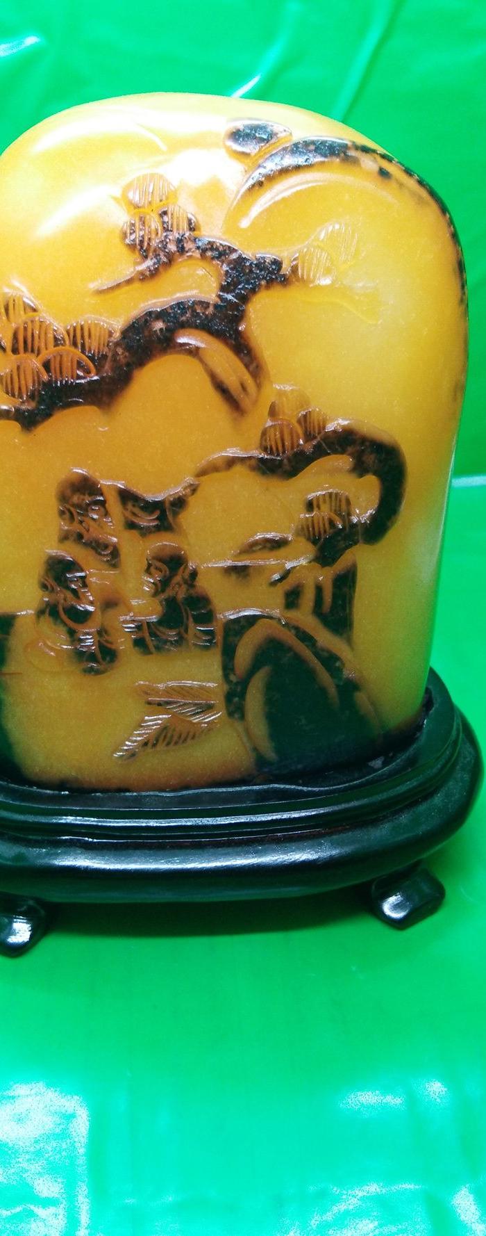 田黄寿山石摆件
